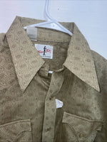 New Men’s Tem Tex Yellow Long Sleeve Pearl Snap Medium B-116