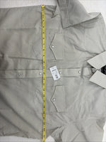 New Men’s White Horse Yellow Stripe Short Sleeve Pearl Snap Large CC-45
