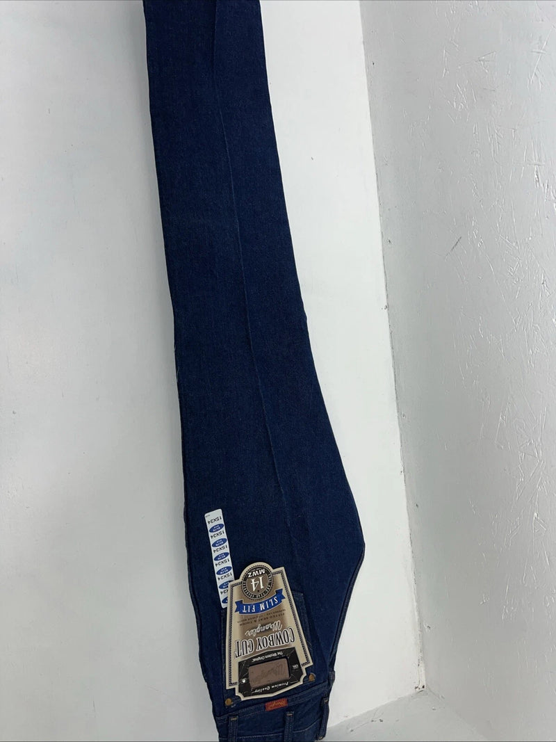 New Men’s Cowboy Cut Slim Fit Wrangler Denim Jeans. 15x34 F-41