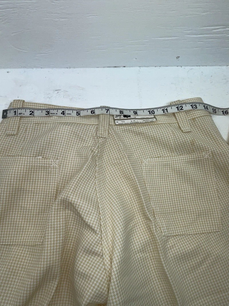 New Vintage Cream Checkered Dickson Jenkins Polyester Pants #502 XX-16