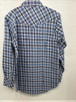 New Men’s Champion Western Purple Plaid Long Sleeve Pearl Snap 14.5 Small O-35