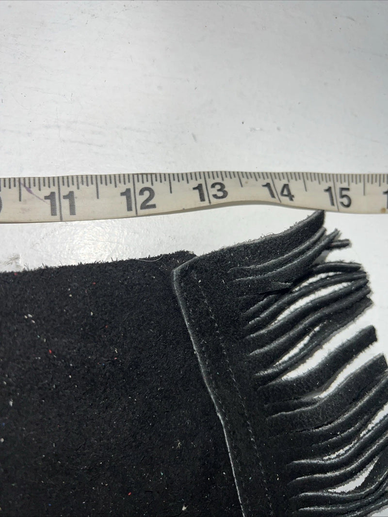 New Black ABetta Show Chaps With Fringe Adjustable Waist XL 46” L-33