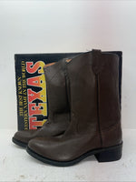 New Men’s Brown Texas Brand Cowboy Boots. 8311 10.5 10 1/2 D. 7-113