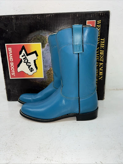 New Women’s Blue Texas Brand Cowboy Boots. 4438 7 M. 18-28