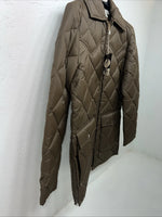 New Women’s Brown Double K Long Puffer Jacket 36 #57249 RR-33