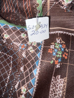 New Women’s Brown Floral Panhandle Slim Long Sleeve Button Up Shirt #3310 3B-57