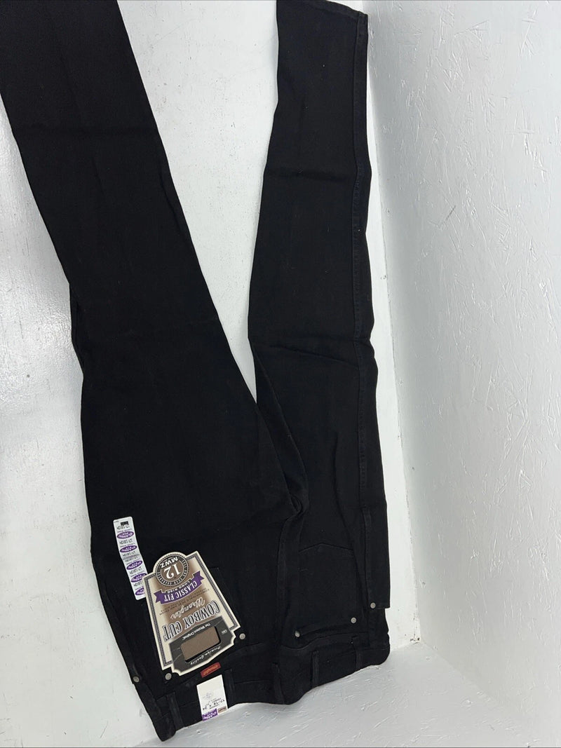New Men’s Black Cowboy Cut Classic Fit Wrangler Denim Jeans. 17/18x34 F-31