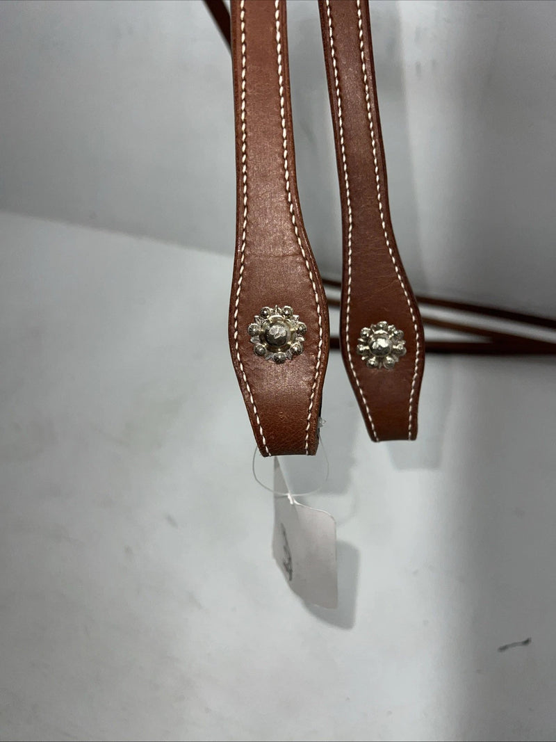 New Cowboy Pro Brown Leather 5/8” X 84” Split Reins #107AL W-6