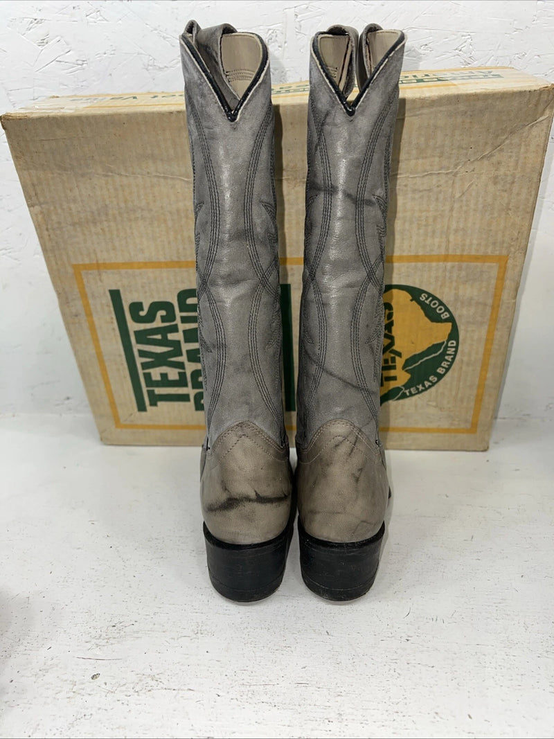 New Women’s Grey Texas Brand Cowboy Boots. 4602 6 M. 19-23