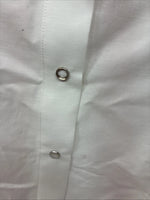 New Women’s Cumberland White Designed Short Sleeve Pearl Snap Medium LL-76
