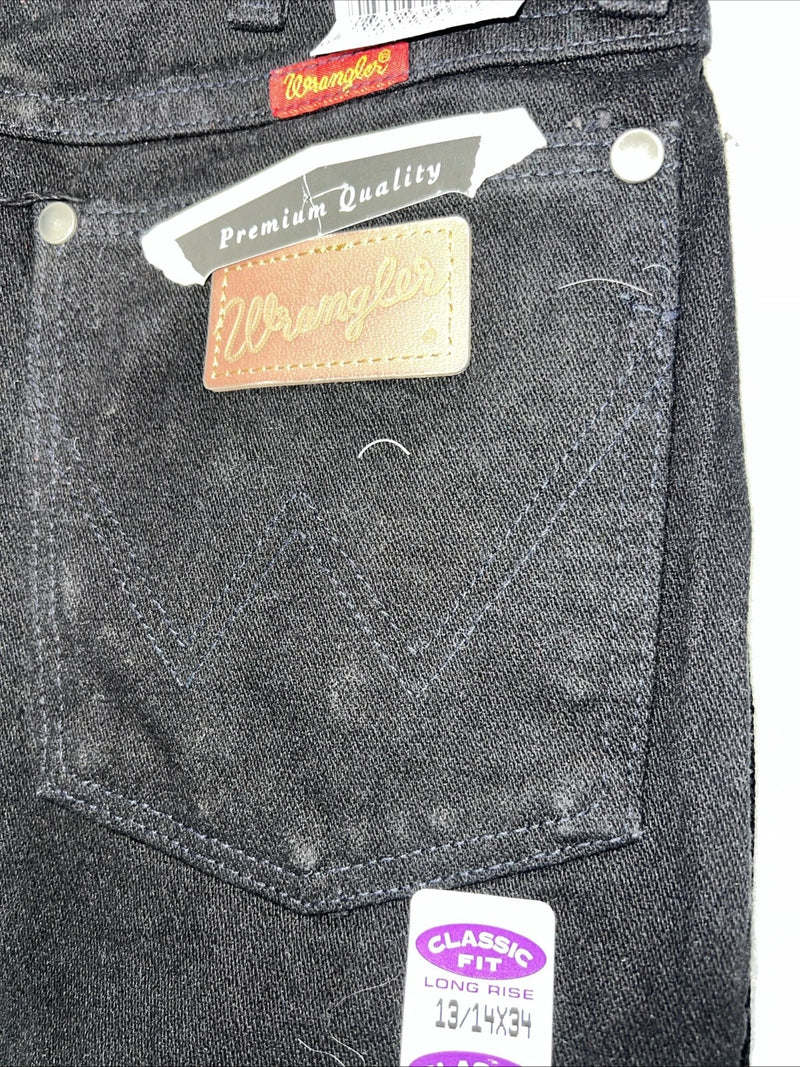 Nw Men’s Black Cowboy Cut Slim Fit Wrangler Jeans. 13/14x34 G-9