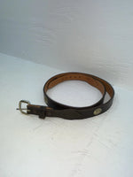 New Brown Genuine Leather Wright Gold Pendent 34” Belt #10484 Z-172