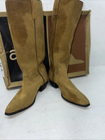 New Women’s Tan Roughout Acme Cowboy Boots. 8732 6 C. 19-9