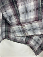 New Women’s Cumberland Purple Plaid Long Sleeve Pearl Snap Size 1X GG-10
