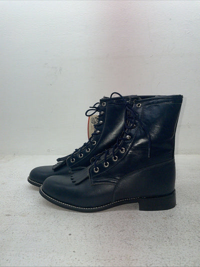 New Mens Navy Lace Up Texas Brand Cowboy Boots. 4445 7.5 7 1/2 M. 1-62