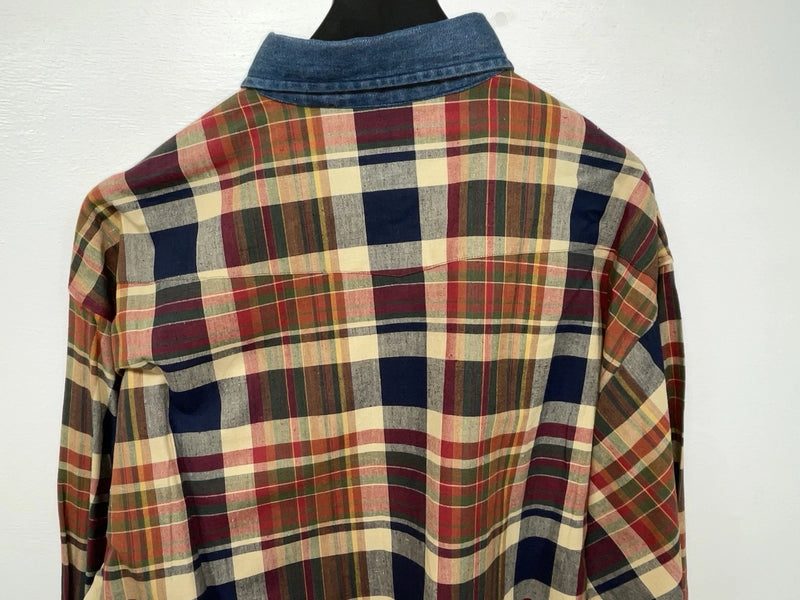 New Men’s Colored Plaid Panhandle Slim Long Sleeve Button Up Shirt L 3B-119
