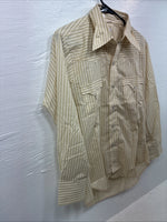 New Kids Miller Yellow Stripe Long Sleeve Pearl Snap Size XL CC-122