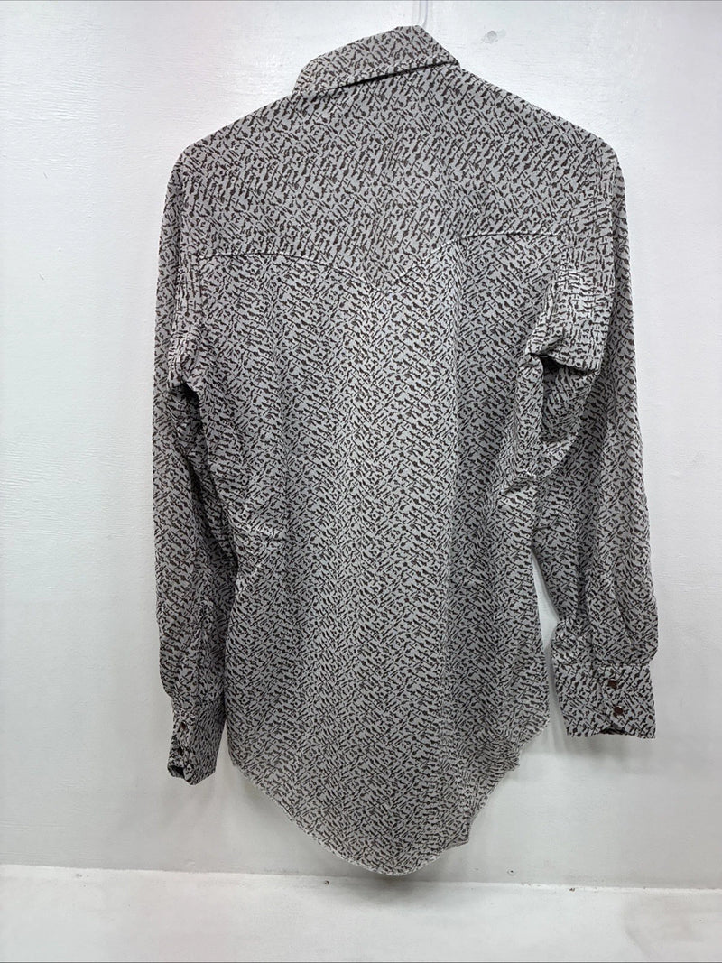 New Women’s Miller Brown Design Long Sleeve Pearl Snap Size 15 MM-27