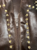 New Women’s 1849 Authentic Ranchwear Brown Western Show Vest Medium E-608