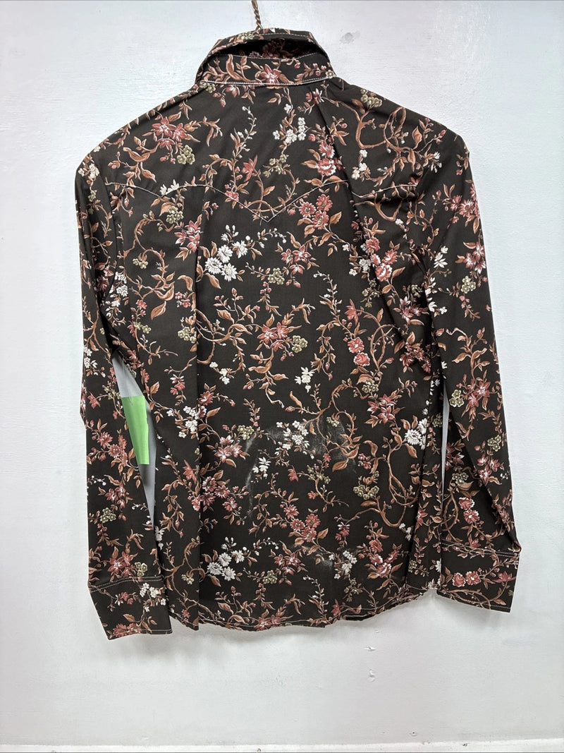 New Women’s Dickson Jenkins Floral Long Sleeve Pearl Snap Size 36 MM-49