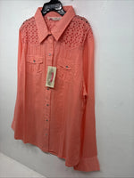 New Women’s Cumberland Pink Designed Long Sleeve Pearl Snap XL II-7