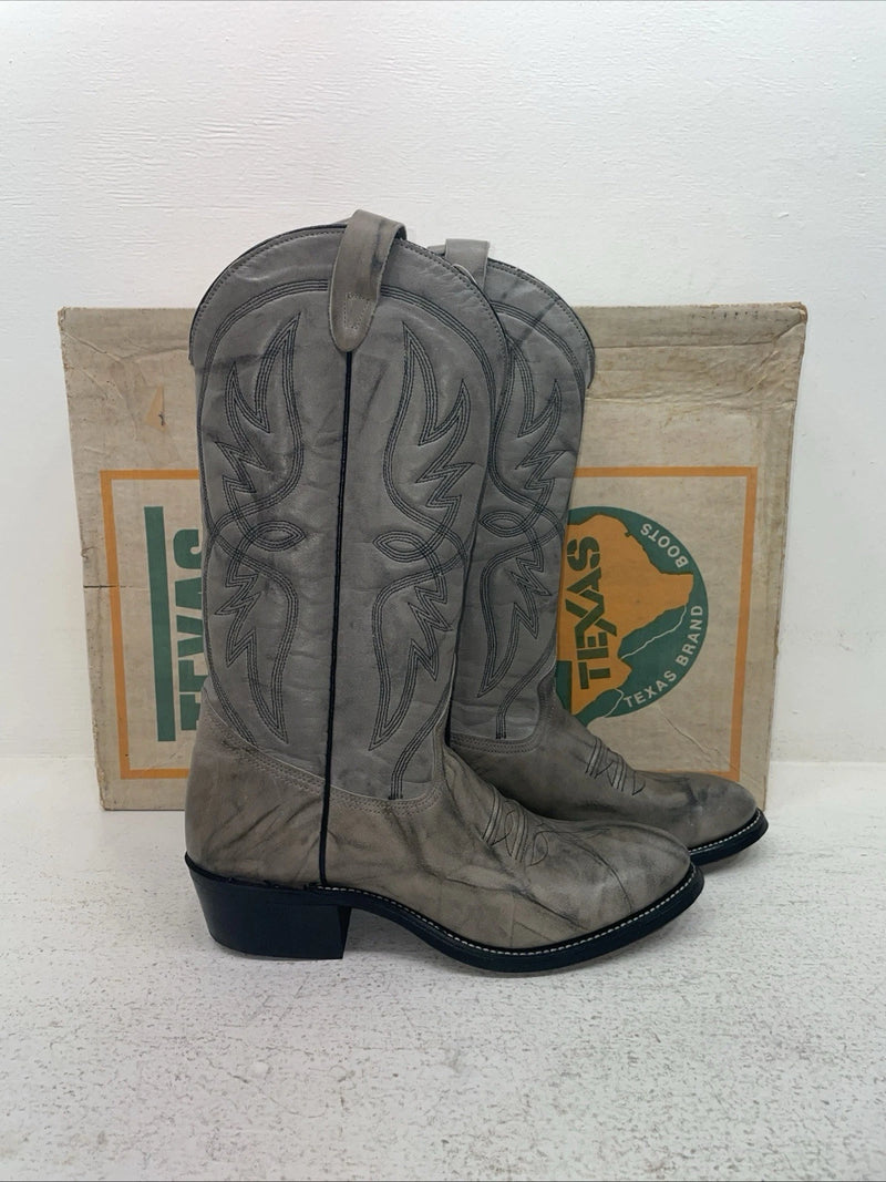 New Men’s Gray Texas Brand Cowboy Boots. 6802 8.5 8 1/2 D. 3-78
