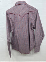 New Teens Champion Western Red Design Long Sleeve Pearl Snap Size 16 CC-105