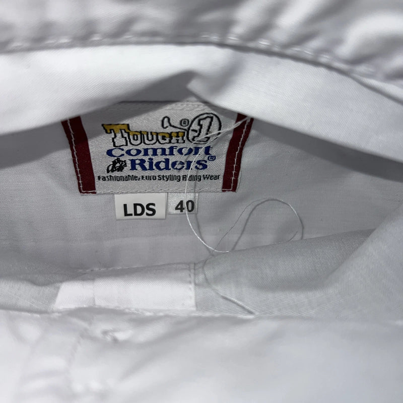 New Women’s White Tough 1 Comfort Riders Short Sleeve Riding Shirt. 40 D-32