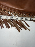 NOS Brown Show Chaps With Fringe Adjustable Waist 40” L-44