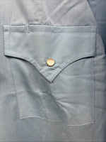 New Men’s ELY Cattleman Blue Western Short Sleeve Pearl Snap XL R-68