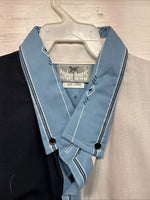 New Men’s Cowboy Threads Blue White design Short Sleeve Button Up Large Q-73