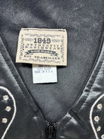 New Women’s 1848 RanchWear Black Rhinestone Sleeveless Vest Zip Up Small YY-44
