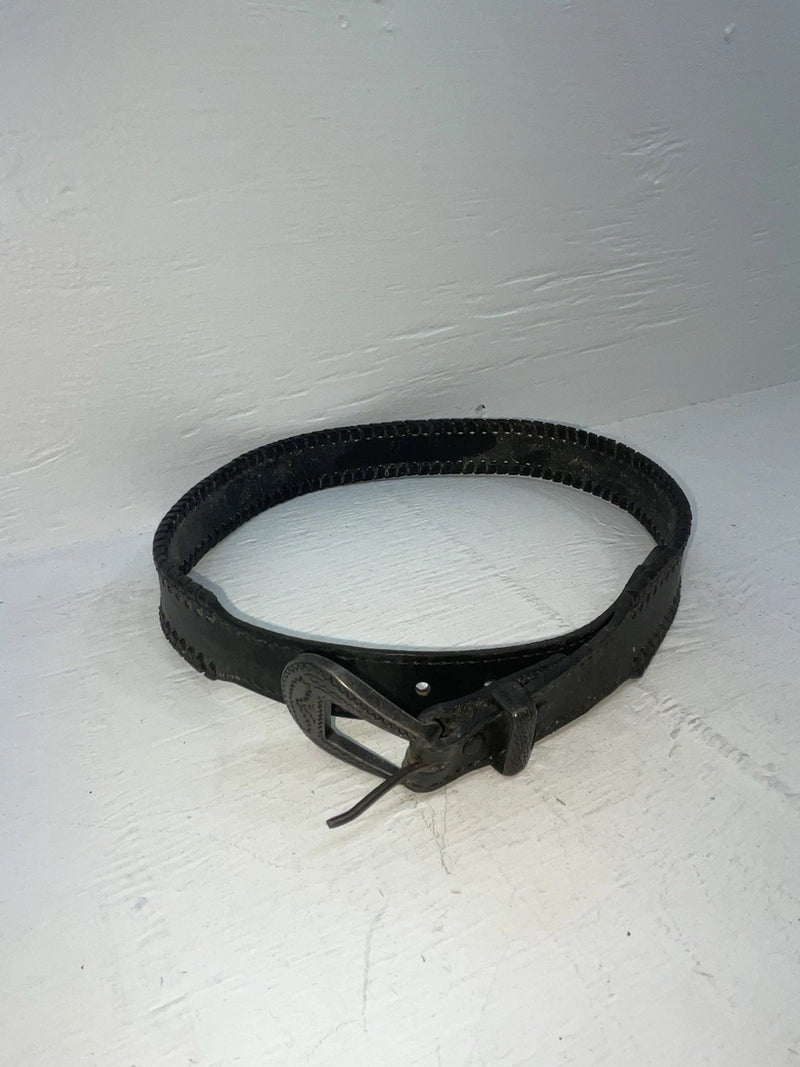 New Black Genuine Leather Weaved 28” Belt #4591 JJ-108