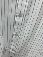 New Men’s ELY Cattleman White Stripe Long Sleeve Pearl Snap 18.5 X 35 2XL F-61