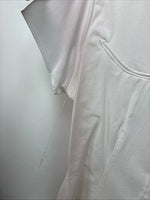 New Women’s Denum Jeans White Short Sleeve Button Up Medium YY-122
