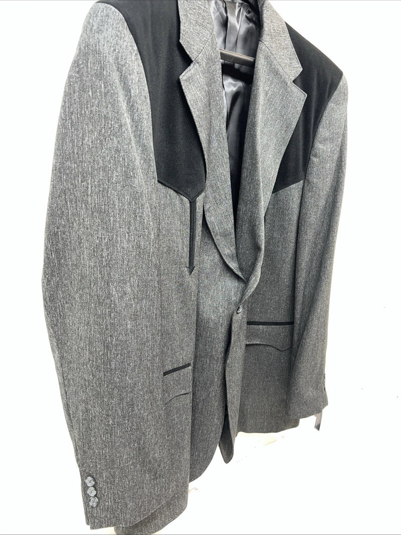 New Men’s Circle S Gray Suit Jacket 52L #24244 V-600
