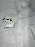 New Men’s White Cambrai Short Sleeve English Riding Shirt. Small G-37