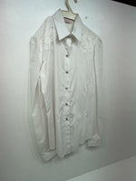 New Women’s White H Bar C Long Sleeve Button Up Shirt 3B-34