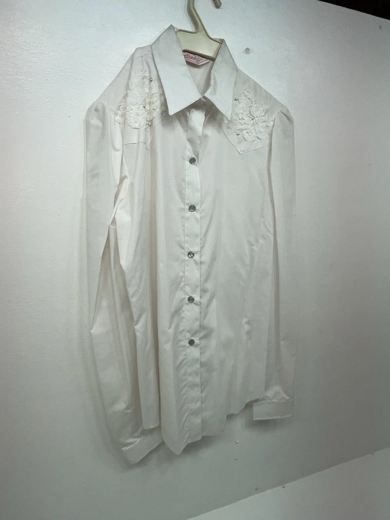 New Women’s White H Bar C Long Sleeve Button Up Shirt 3B-34