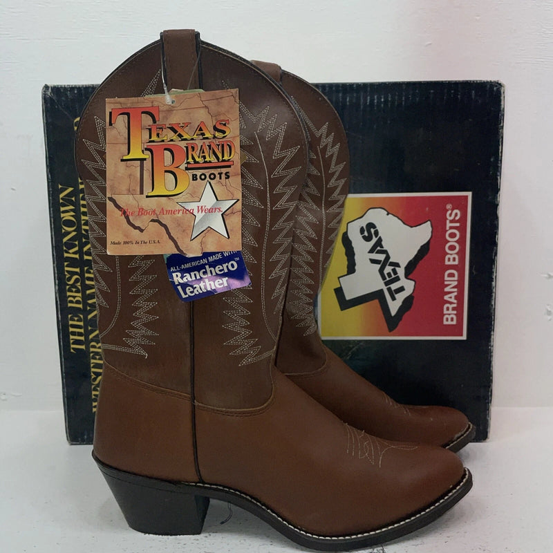 New Men’s Brown Texas Brand Cowboy Boots. 4501 9.5 9 1/2 M. 17-109