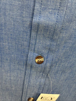 New Men’s ELY cattleman Blue Long Sleeve Button Up 20.5 X 36 4XL F-55