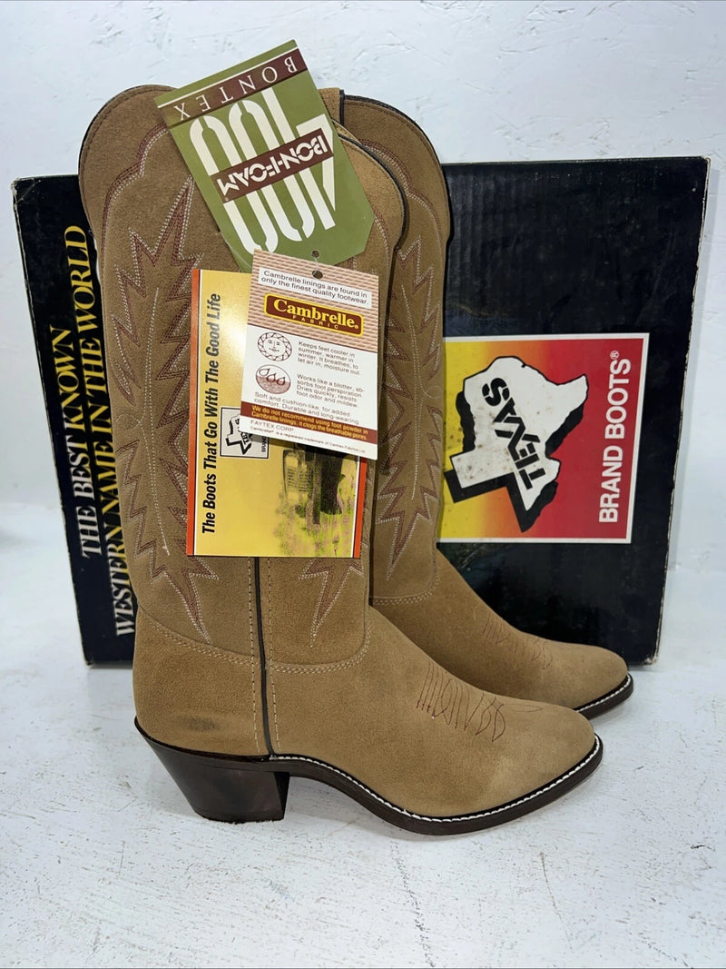 New Woman’s Brown Texas Brand Cowboy Boots. 4906 7 M. 17-5