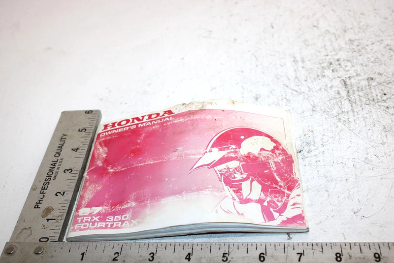 1987 Honda Fourtrax 350 A Oem Owners Manual AH39