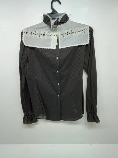 New Women’s Black White Panhandle Slim Long Sleeve Button Up Shirt #3533 3B-24
