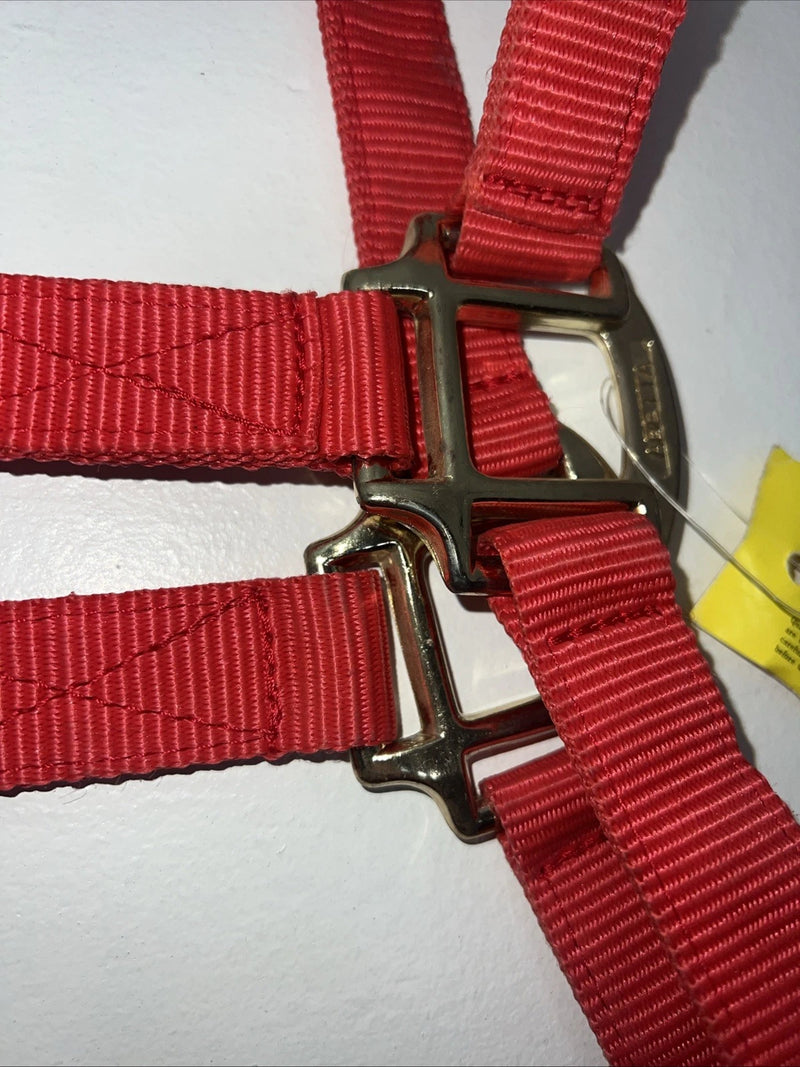 New Tex Tan Red Nylon Horse Halter Full #0723832 LLL-600