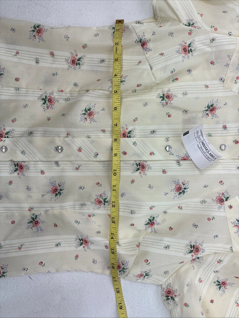 New Women’s Champion Western Yellow Floral Long Sleeve Pearl Snap 14 II-13
