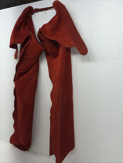 NOS Red Show Chaps Large Adjustable Waist 38” I-63