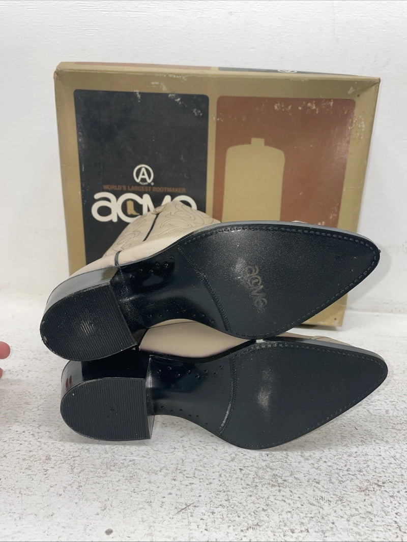 New Women’s Cream Acme Cowboy Boots. 3423 5 M. 2-58