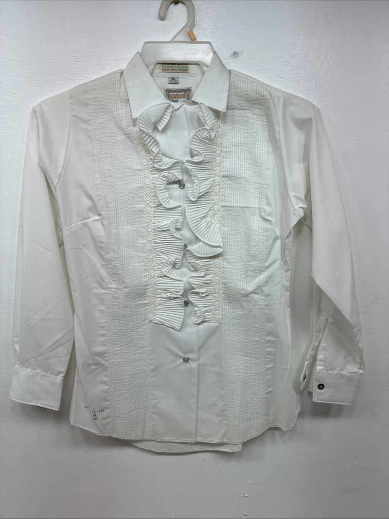 New Women’s Karman White Design Long Sleeve Pearl Snap Size 30 MM-80