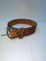 New Brown Genuine Leather Perkies Tooled 20” Belt #601 NN-89